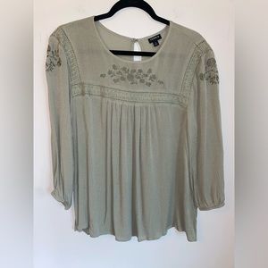 Torrid Green Peasant Top